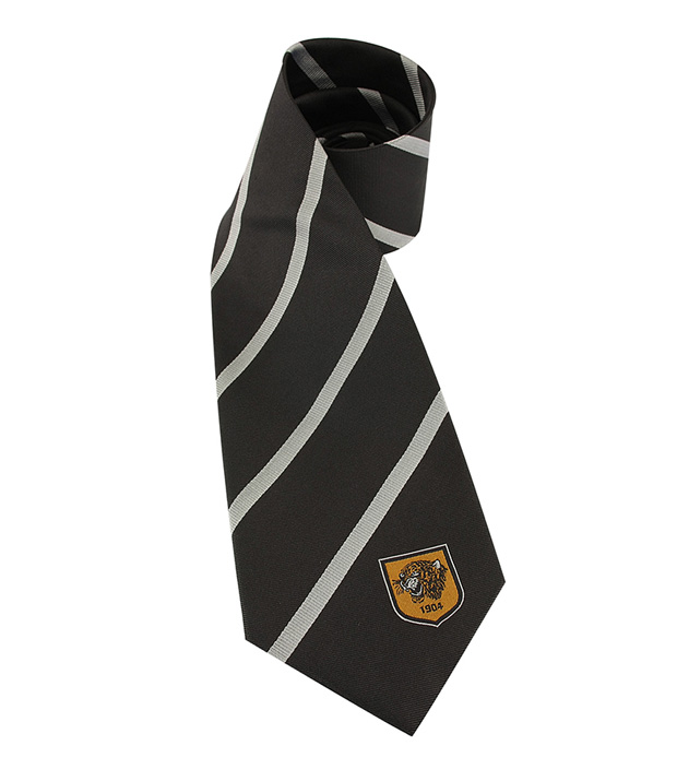 Charcoal/Silver Striped Silk Tie