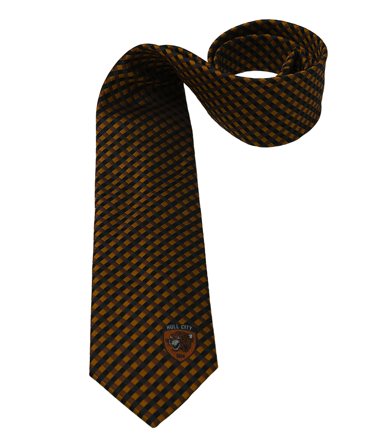 Black/Amber Criss Cross Weave Tie